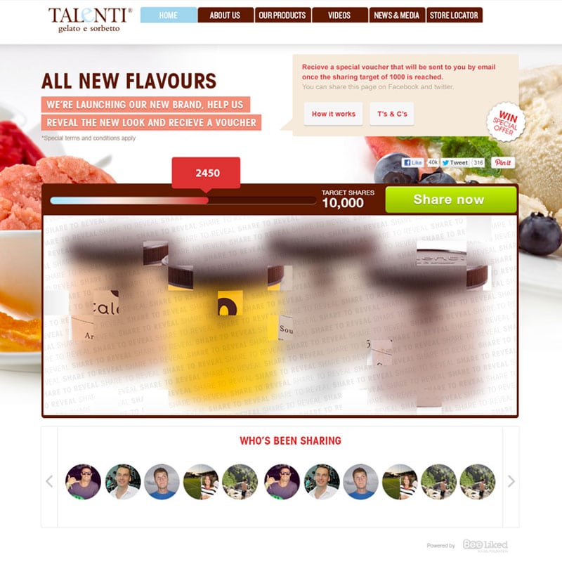 Image Reveal Promotion with Talenti Gelato