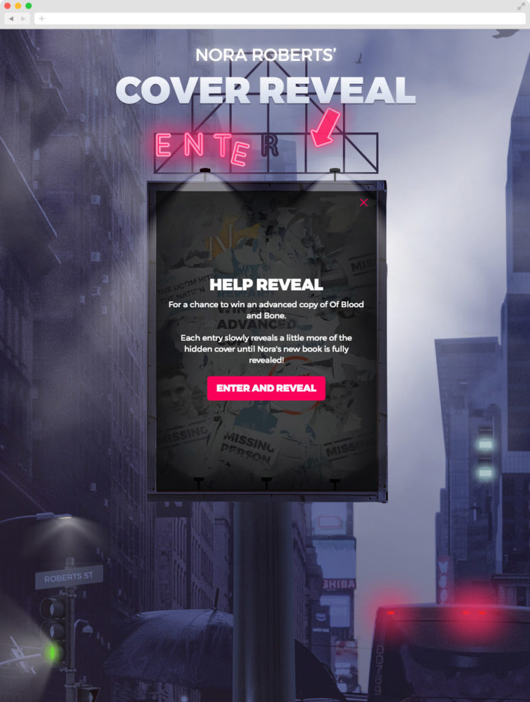 Macmillan Publishers Nora Roberts Cover reveal promotion