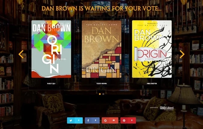 Dan Brown's Cover Design Contest Promotion finalist images