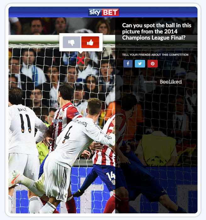 Spot the ball example from skybet