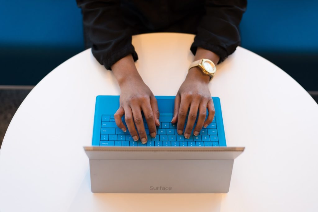 overhead laptop shot