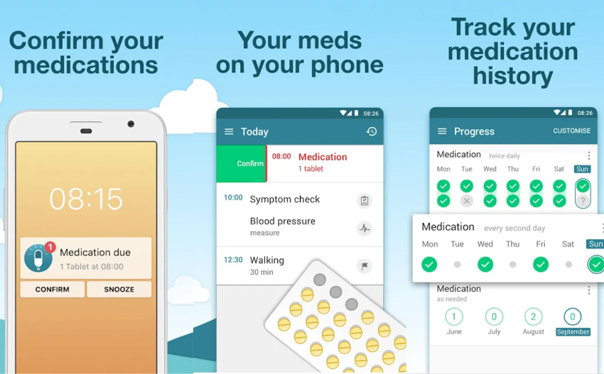 screenshots of mytherapy app
