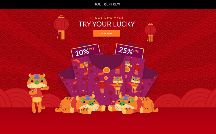 screenshot from Lunar New Year game by Holt Renfrew