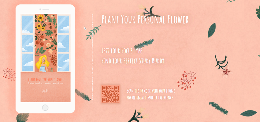 screenshot from plant your personal flower website