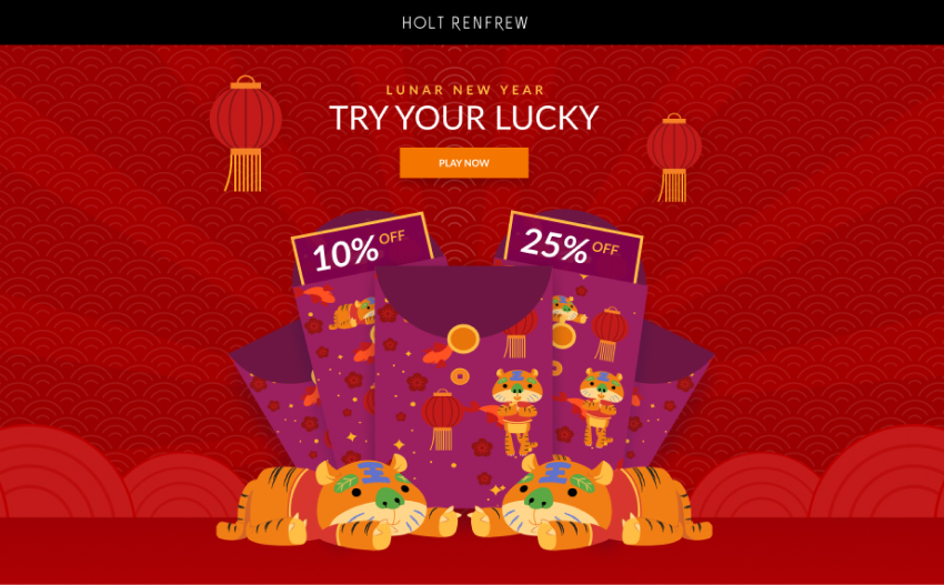 holt renfrew's mystery envelope promo for the lunar new year