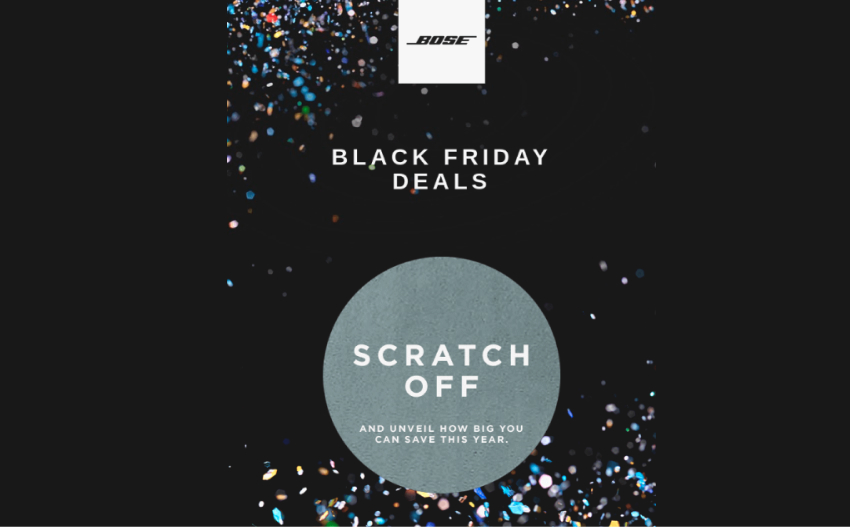 bose's scratch off promo for black friday