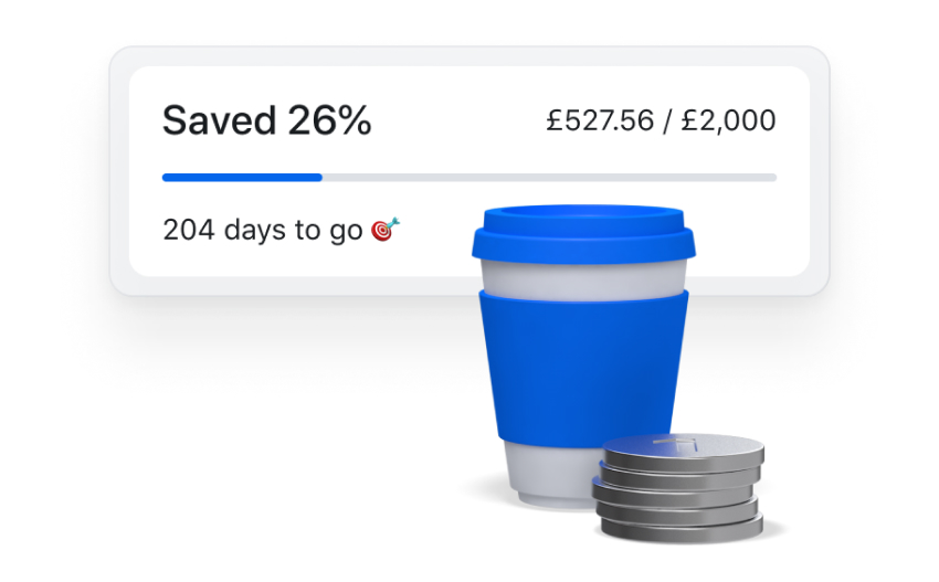 example from Revolut showing a progress bar of savings earned