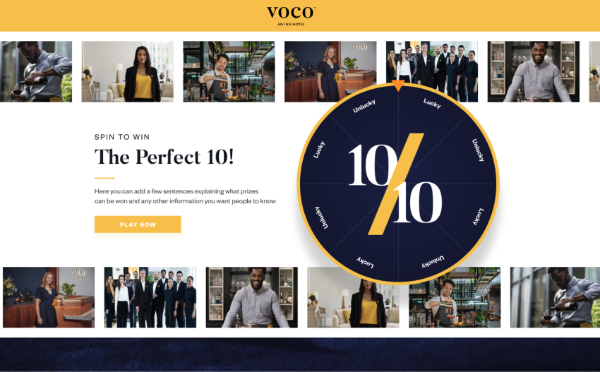 voco hotels' 'the perfect 10!' spin to win promo