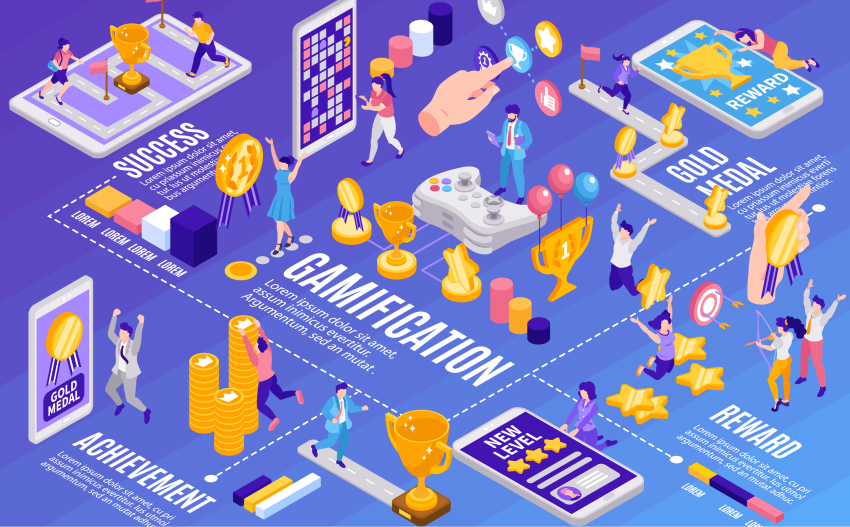 gamification for lead generation: Gamification Concept Illustration