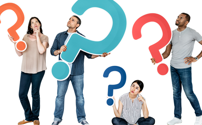 customer retention programs: Diverse People Holding Question Marks