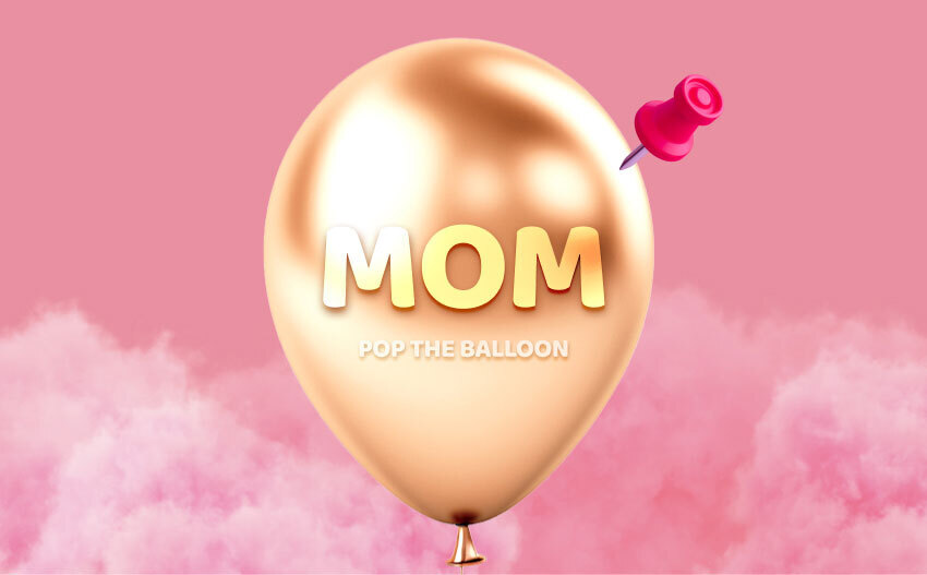 Pop-the-balloon game for promotions for Mother’s Day