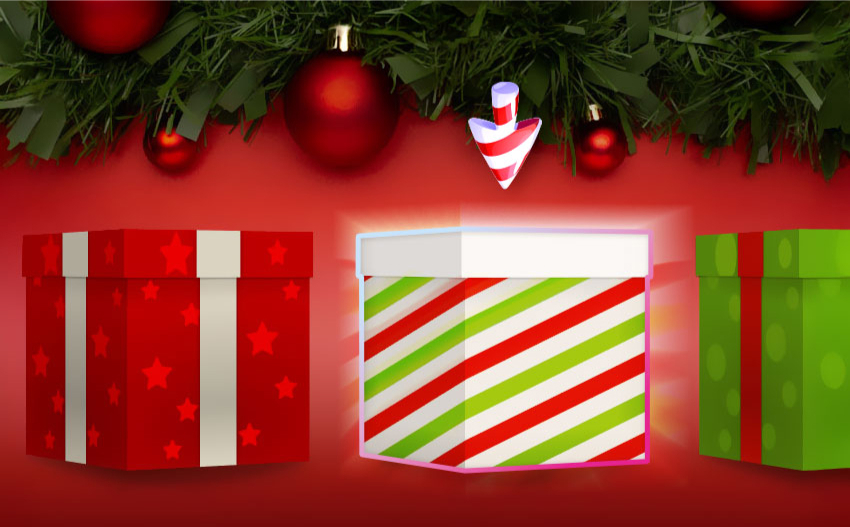 Holiday gift box selection promotion game for partner promotion ideas