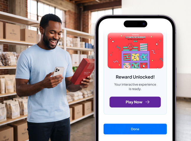 Customer sees the branded game invitation after payment.