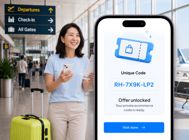Unique ecommerce offer code ready to take the shopper to the store.