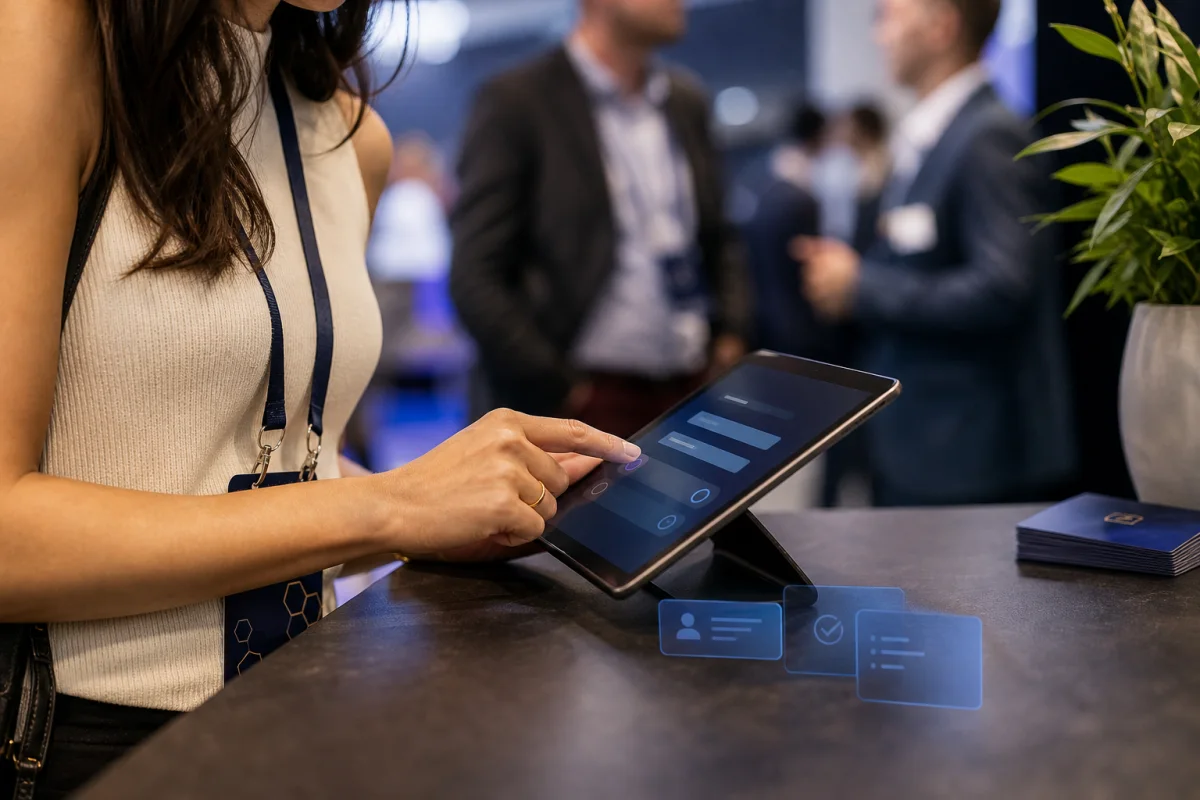 Partner participant receiving a verified reward experience on a tablet