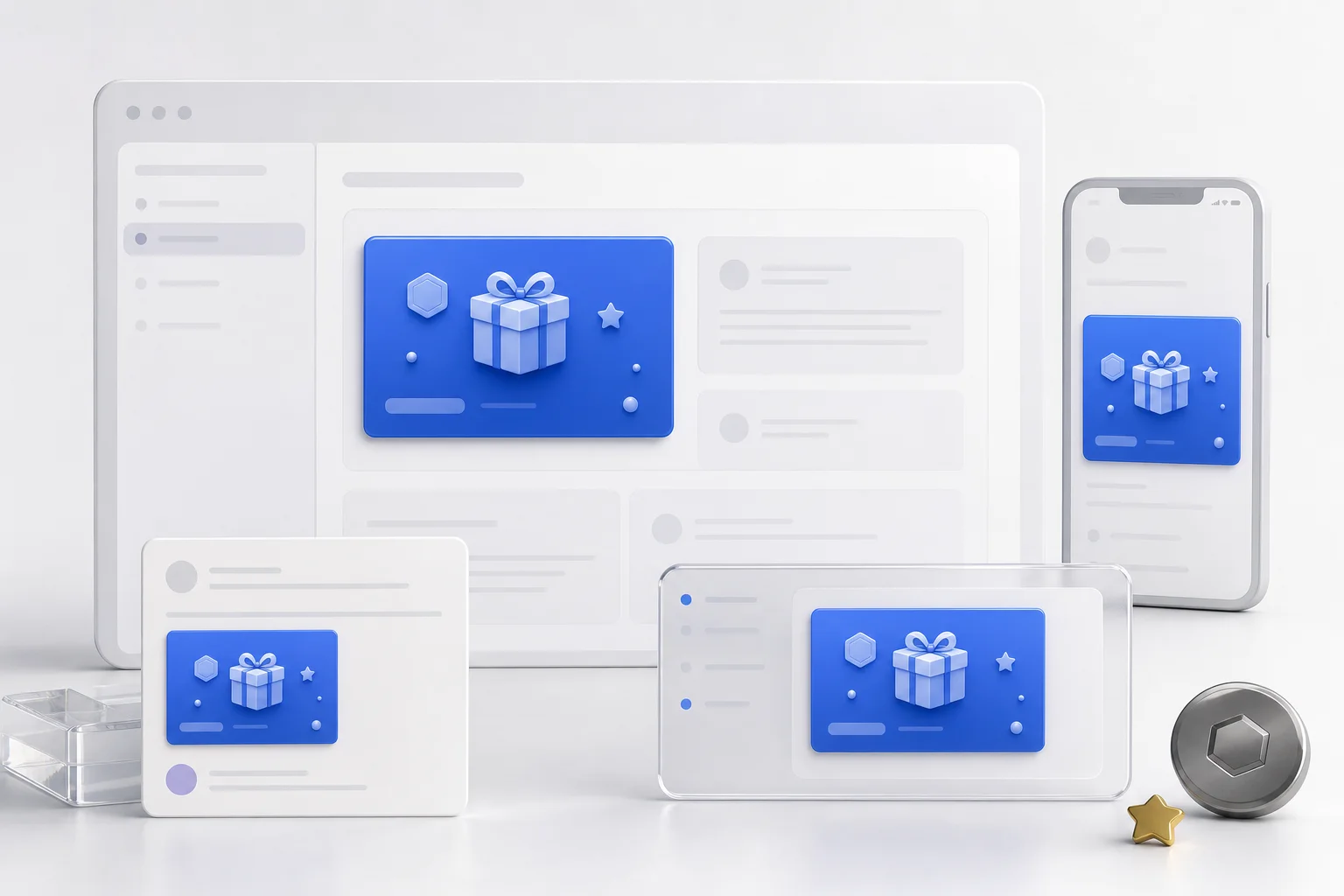 Branded reward experience presented across desktop and mobile devices