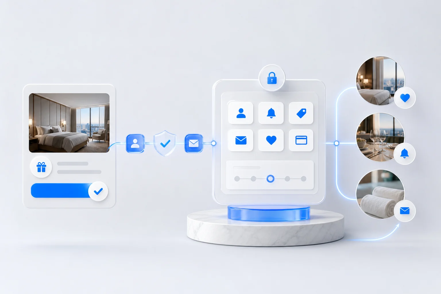 Permissioned hotel campaign data flowing into CRM communications