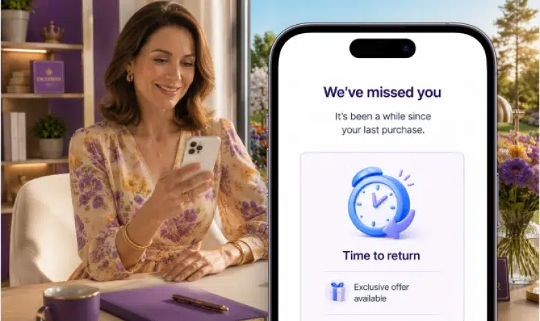 Lapsed customer receiving a personalized reason to return.