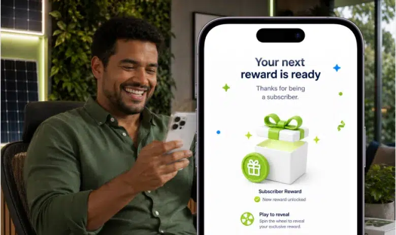 Shopify subscriber receiving a ready-to-play reward.