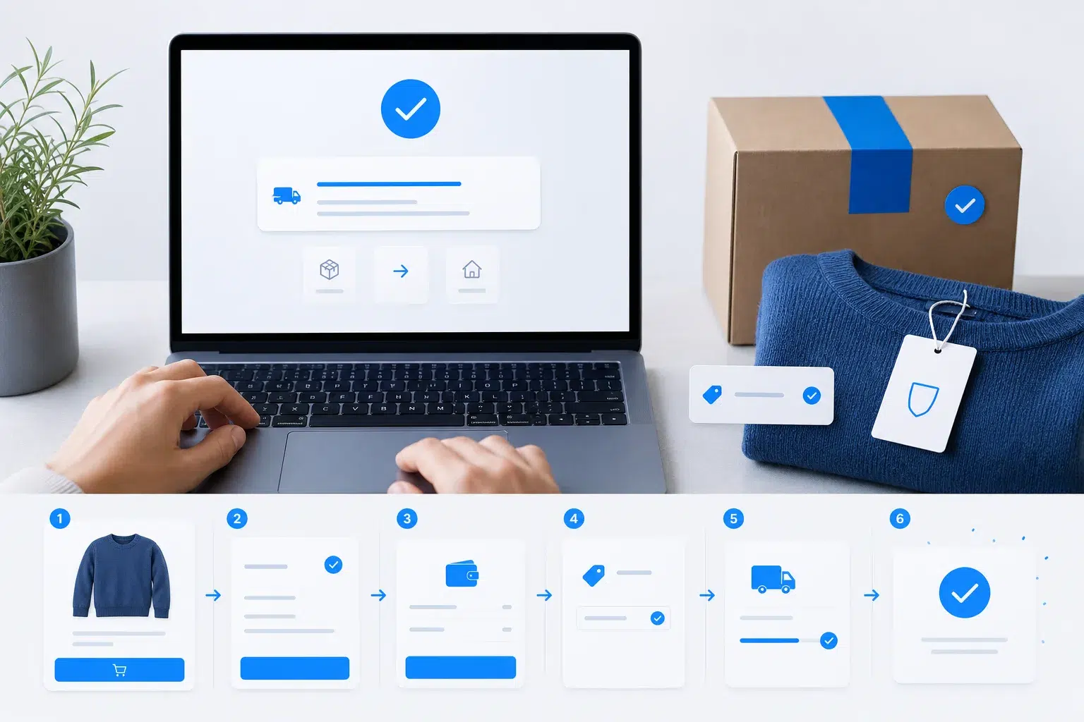 Ecommerce reward journey from purchase to delivery confirmation
