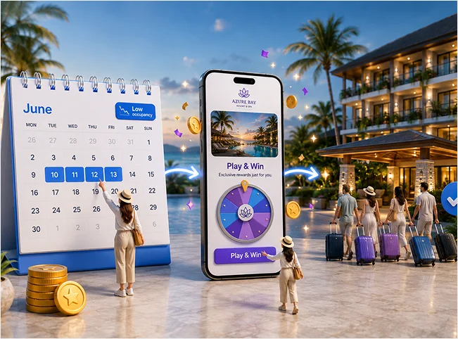 Low-demand hotel campaign connecting selected June dates with an interactive reward and a hotel stay