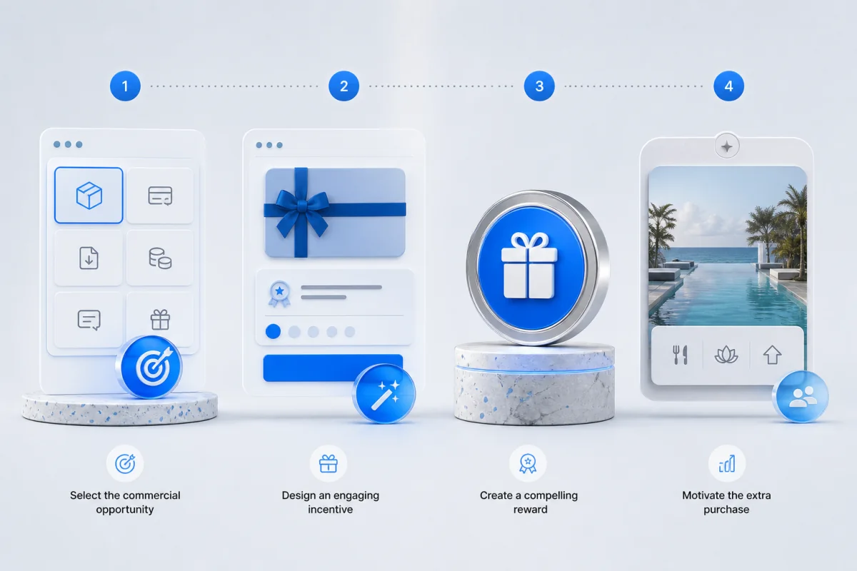 Four-stage promotion journey from commercial opportunity to extra purchase