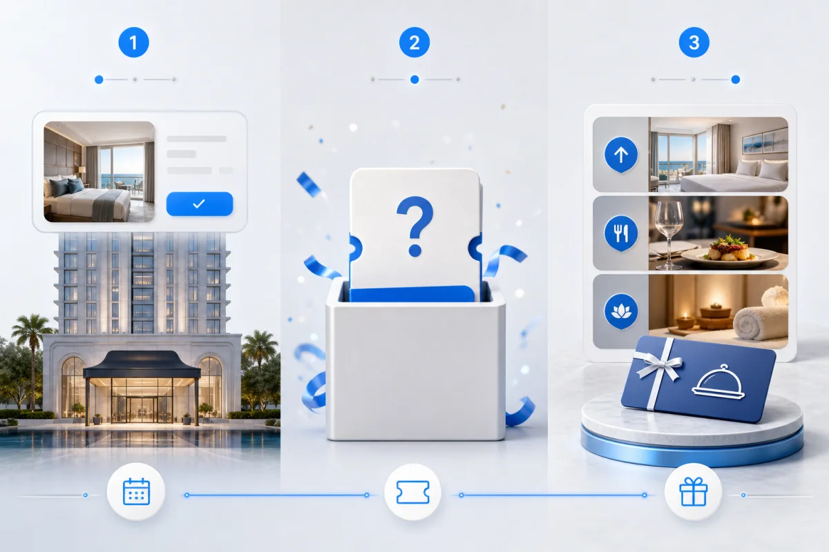 Hotel occupancy opportunity turned into a mystery reward with room, dining and spa choices