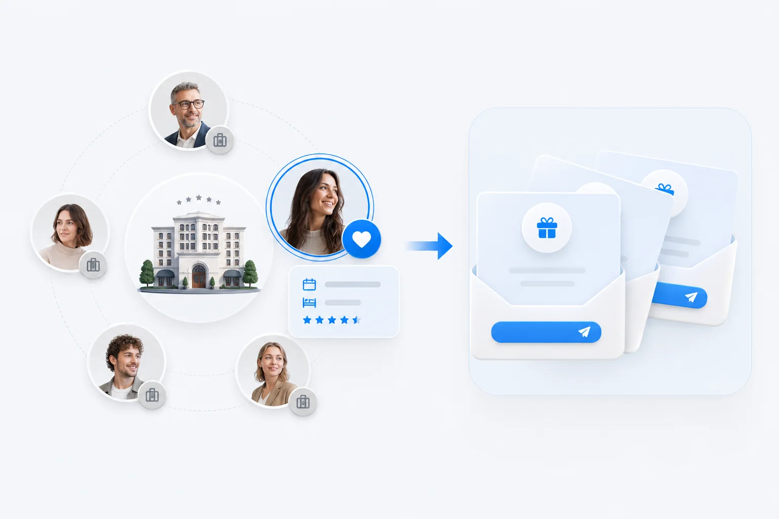 Hotel CRM audience selected for personalized referral invitations