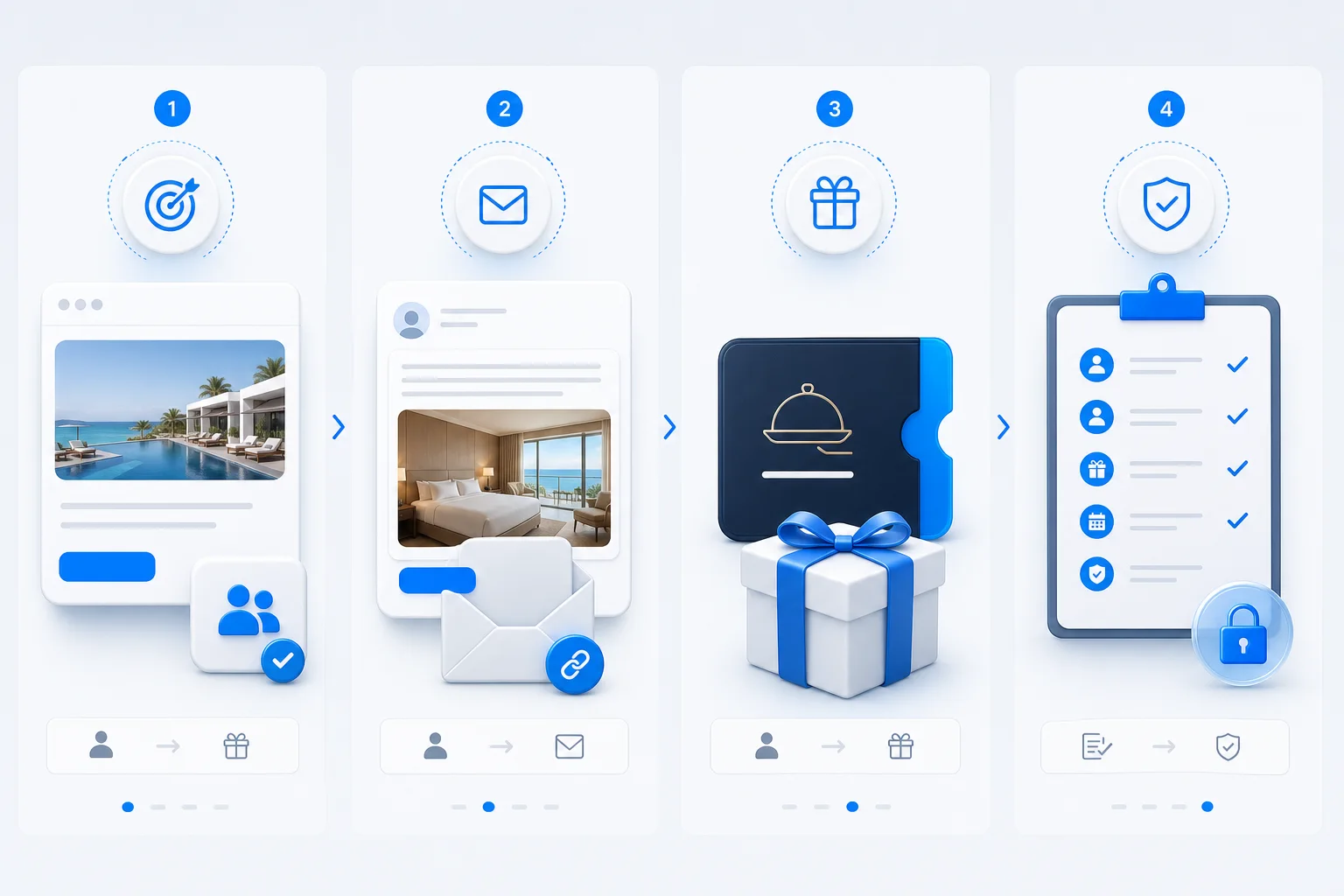 Hotel referral campaign defining the target, message, reward and verification