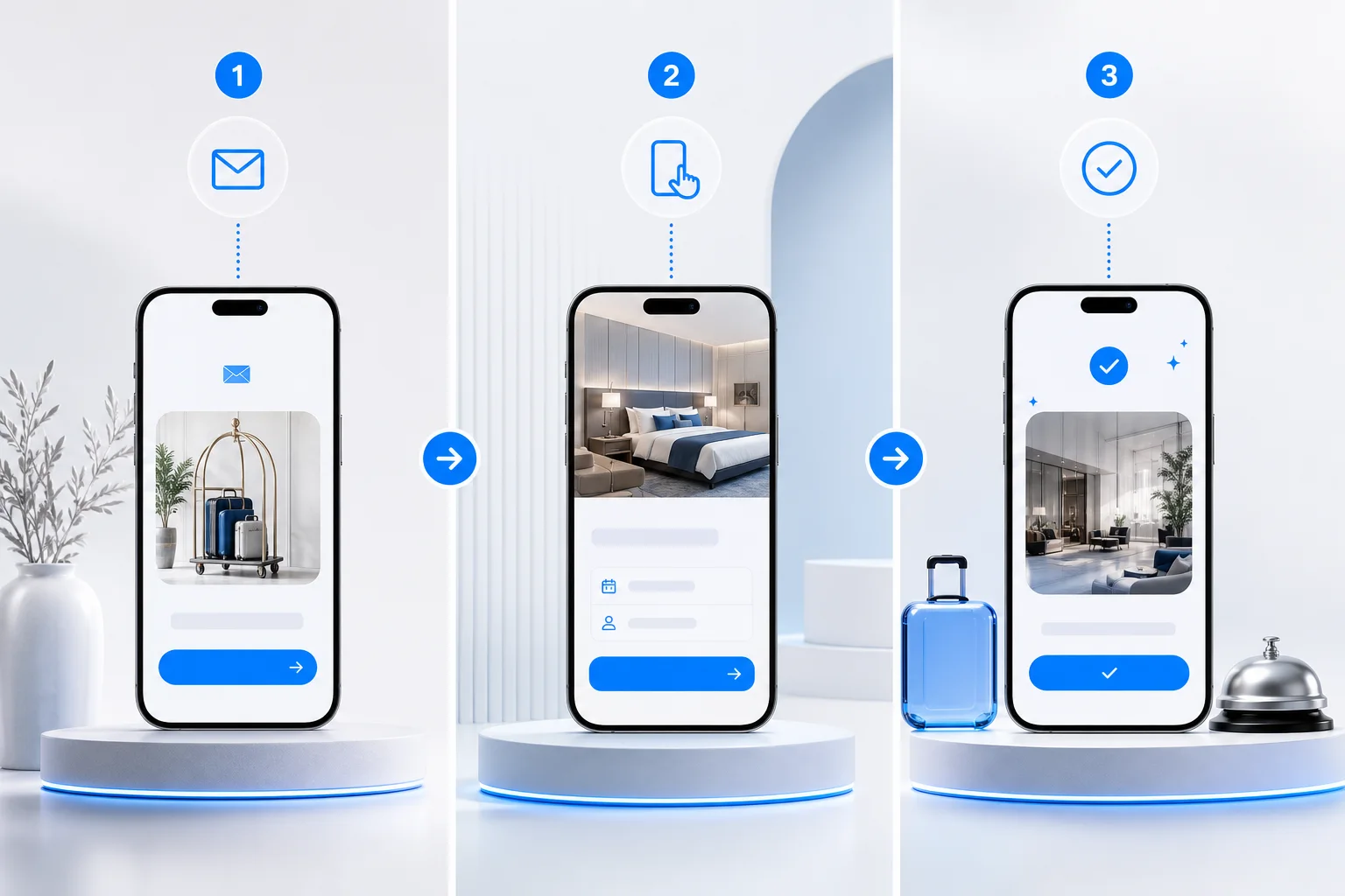 Personalized hotel referral invitation linked to a booking journey