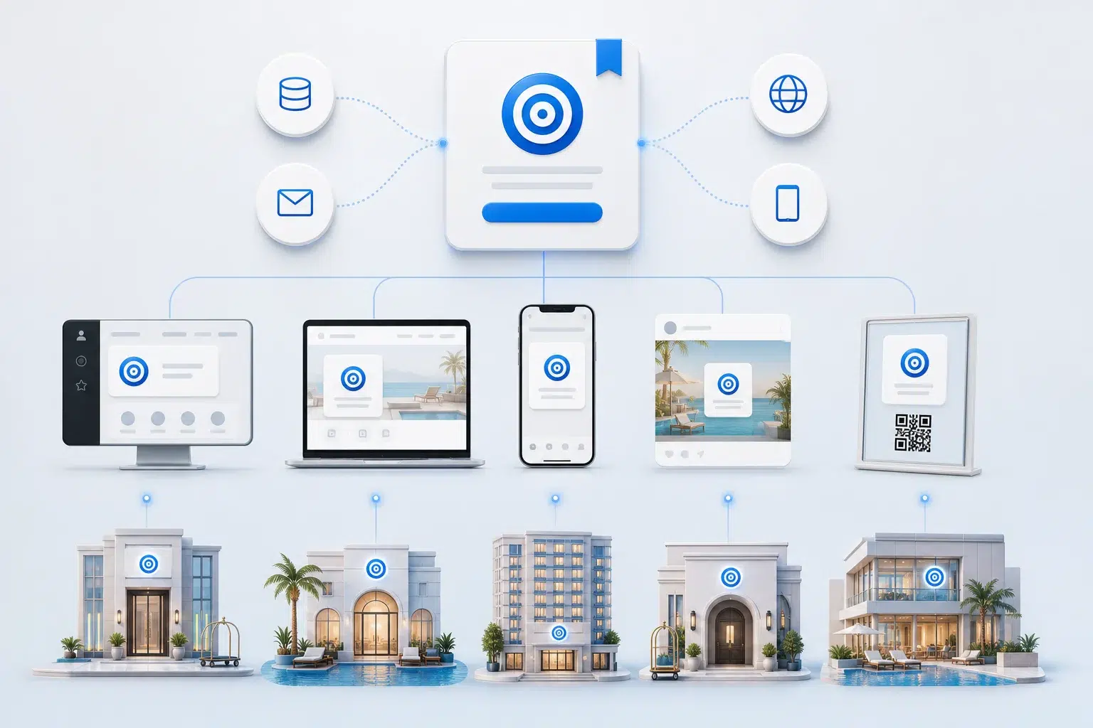 Hotel referral campaign distributed across channels and multiple properties