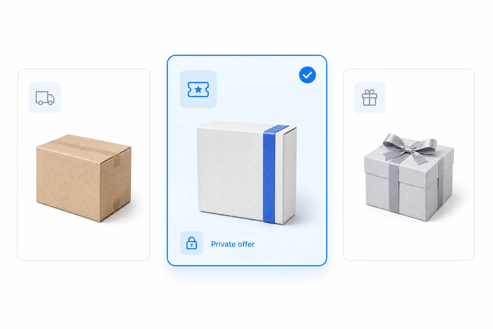 Private ecommerce offer selected from qualifying product options.