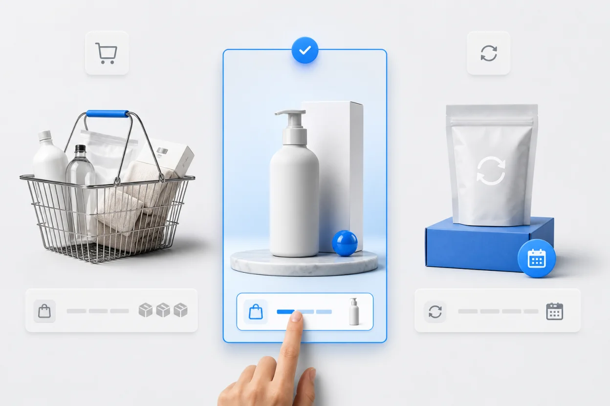 Three qualifying Shopify purchase routes: basket value, product purchase and subscription.