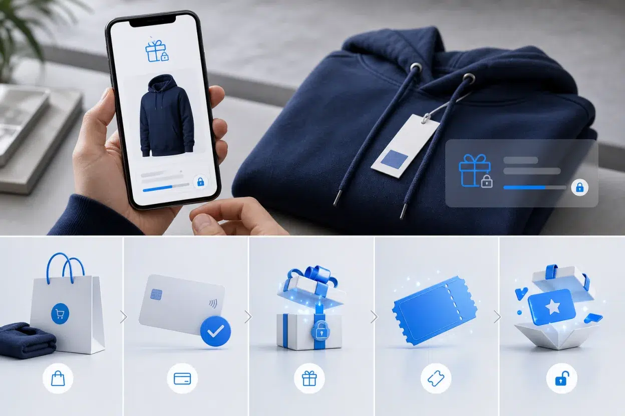Customer completing a Shopify payment before the reward experience unlocks.