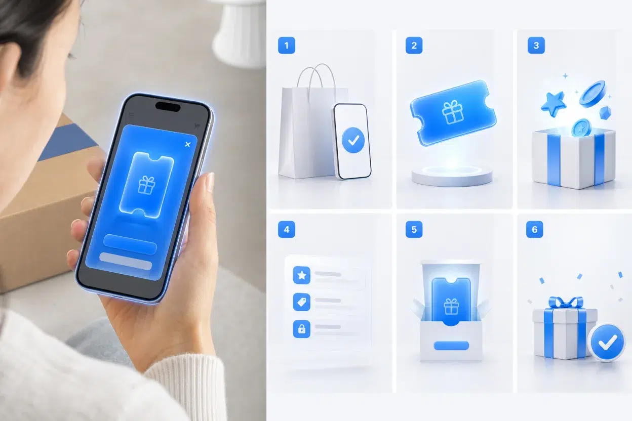Customer receiving a branded reward invitation after a qualifying Shopify purchase.