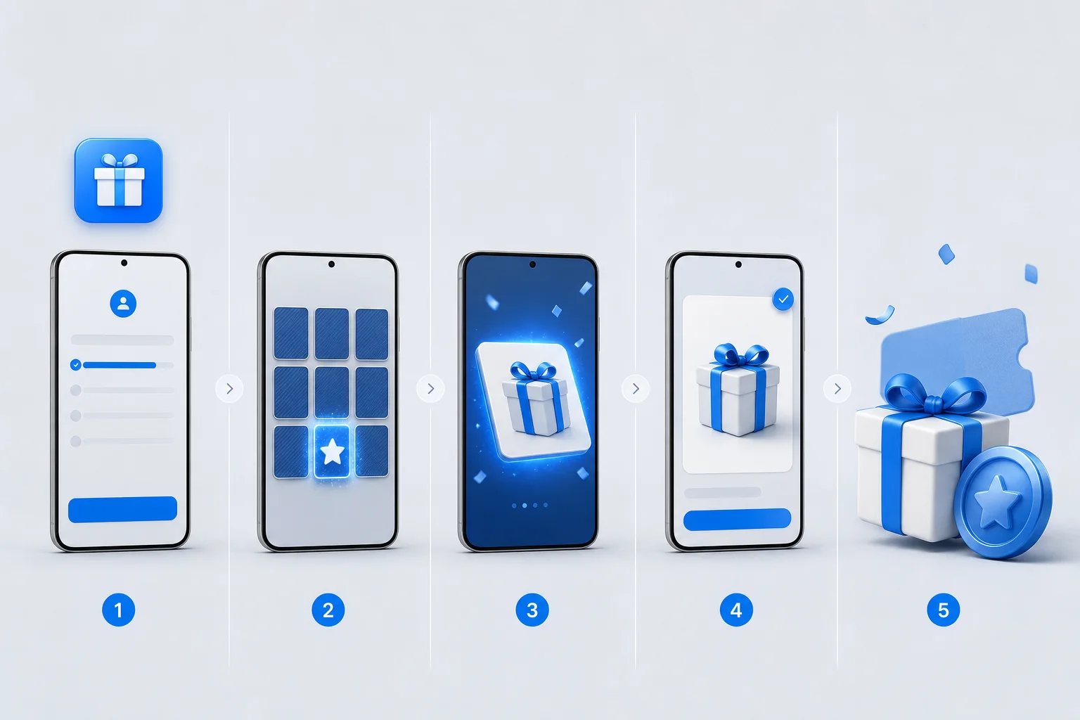 Mobile reward journey from customer profile to unlocked gift