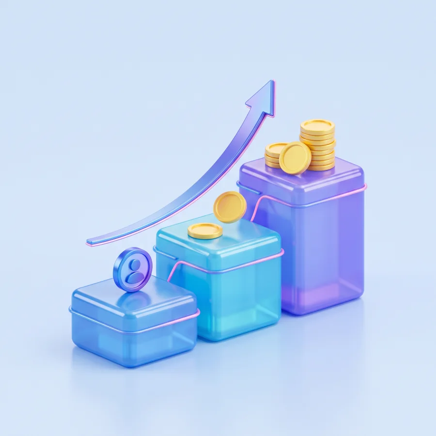 Customer value growing across progressively larger revenue stages.