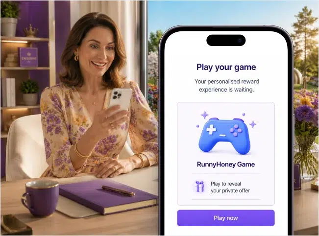 Returning ecommerce customer opening a personalized game experience