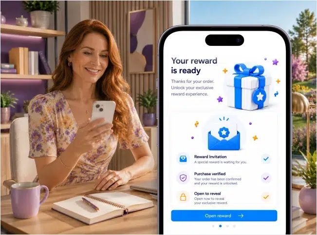 Shopify customer receiving a reward invitation after payment