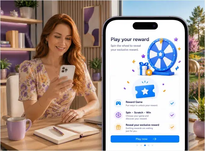 Shopify customer playing a branded interactive reward experience