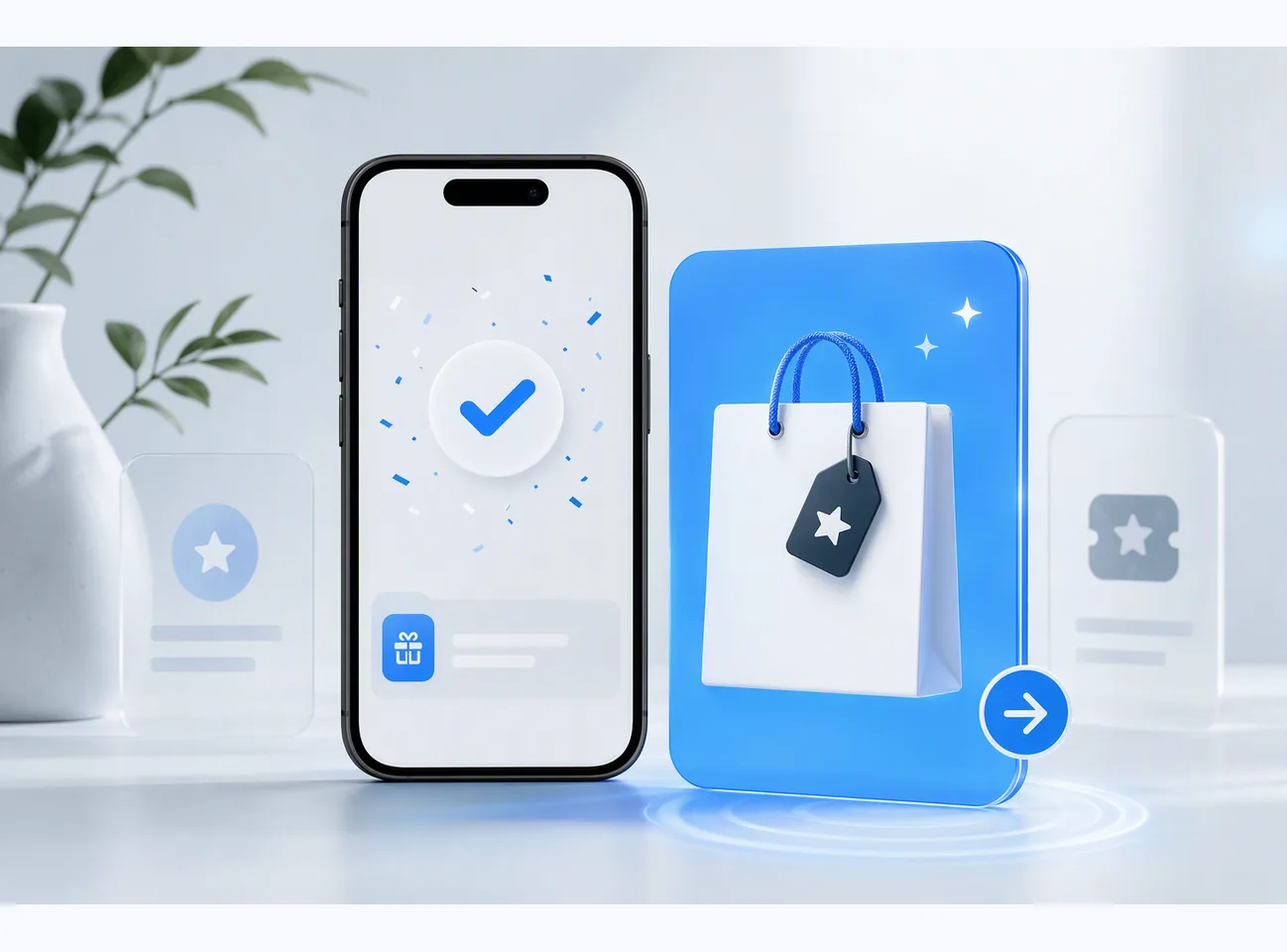 A mobile post-purchase reward experience linked to a completed order