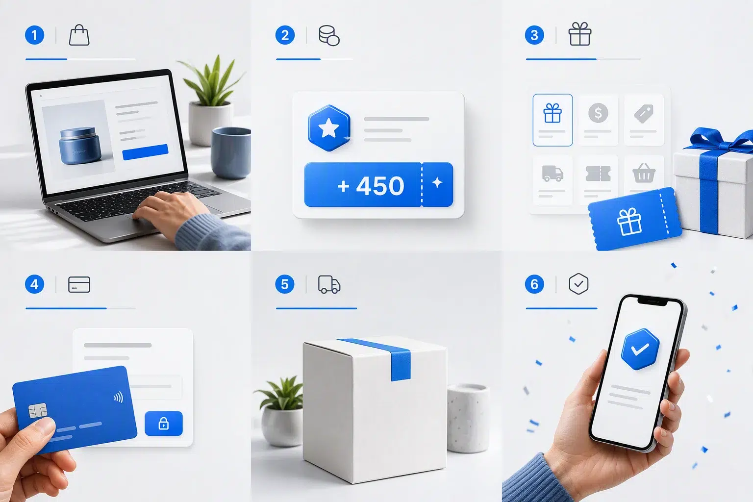 Six-stage Shopify journey defining the qualifying subscription purchase