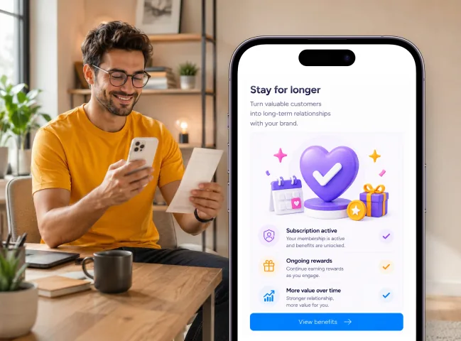 Subscriber continuing a longer-term relationship with ongoing rewards