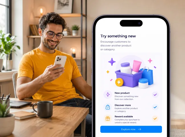Customer discovering a new product category through a reward experience