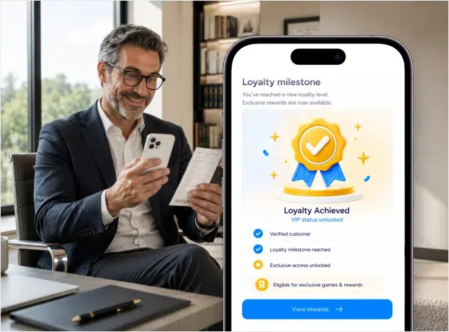 Customer reaching a verified loyalty milestone and unlocking exclusive rewards