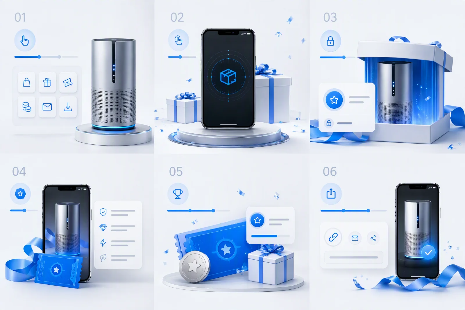 Interactive launch experience introducing product and reward mechanics