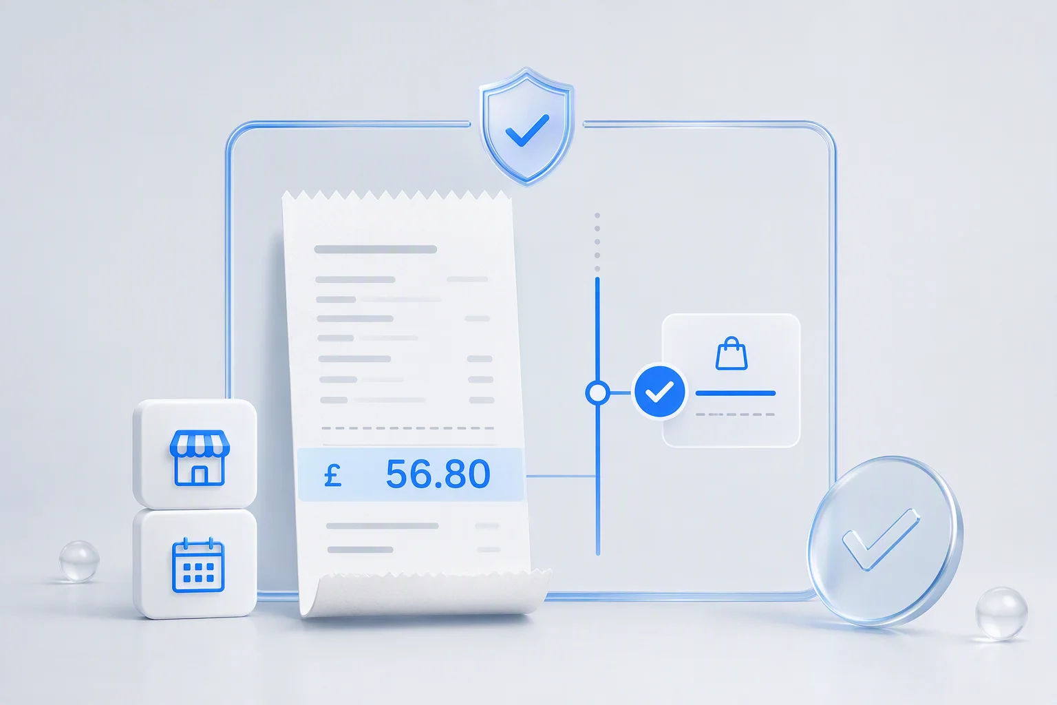 Verified retail receipt showing a target transaction total of £56.80