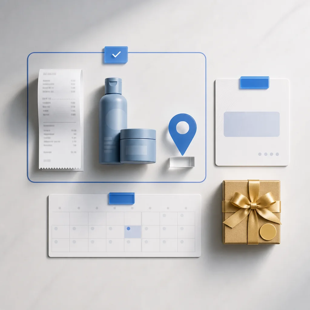 Retail campaign controls for receipt, products, locations, dates and rewards