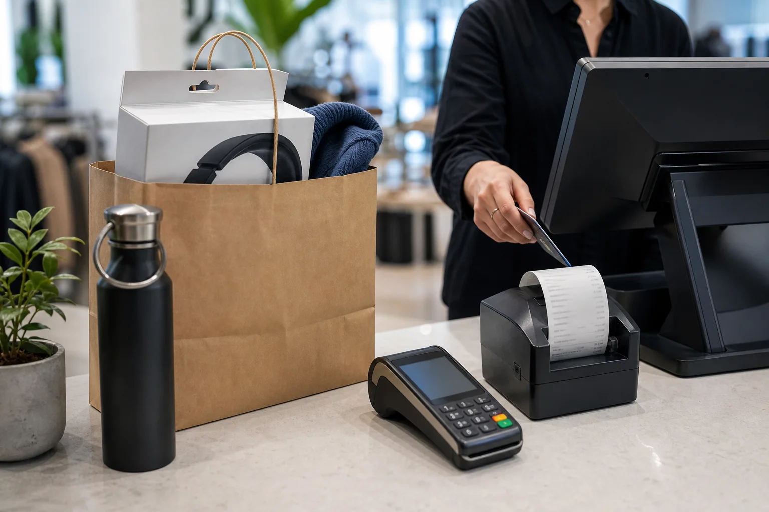 Shopper completing a qualifying retail purchase