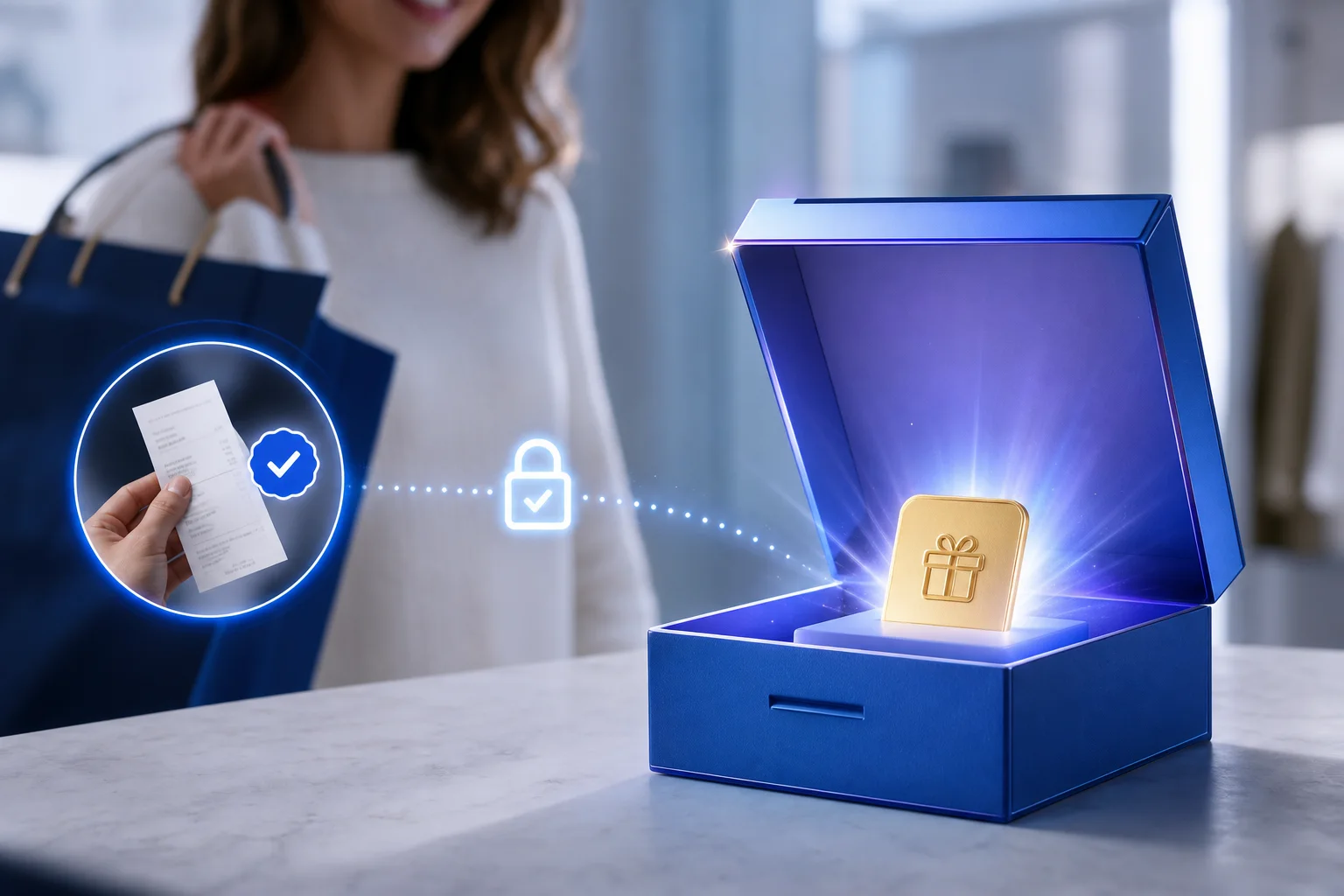 Verified purchase unlocking a branded reward experience